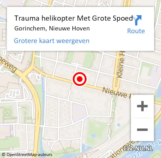 Locatie op kaart van de 112 melding: Trauma helikopter Met Grote Spoed Naar Gorinchem, Nieuwe Hoven op 25 februari 2022 21:02