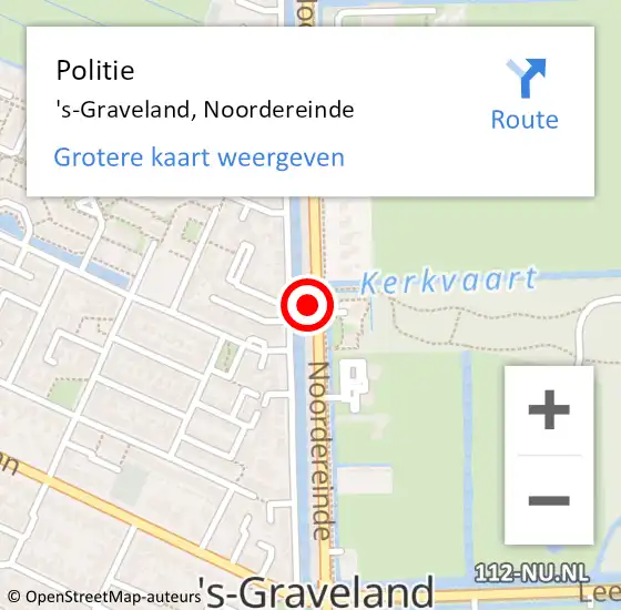 Locatie op kaart van de 112 melding: Politie 's-Graveland, Noordereinde op 25 februari 2022 21:25