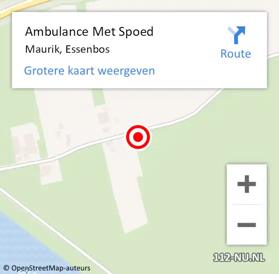 Locatie op kaart van de 112 melding: Ambulance Met Spoed Naar Maurik, Essenbos op 25 februari 2022 23:31