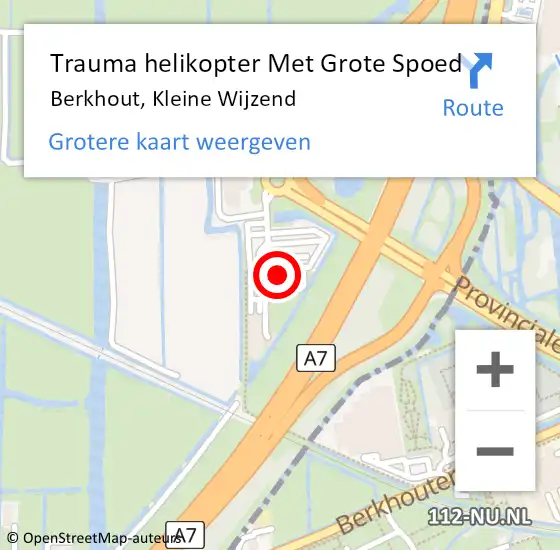 Locatie op kaart van de 112 melding: Trauma helikopter Met Grote Spoed Naar Berkhout, Kleine Wijzend op 25 februari 2022 23:47
