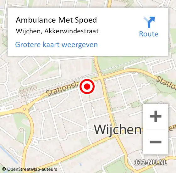 Locatie op kaart van de 112 melding: Ambulance Met Spoed Naar Wijchen, Akkerwindestraat op 26 februari 2022 00:24