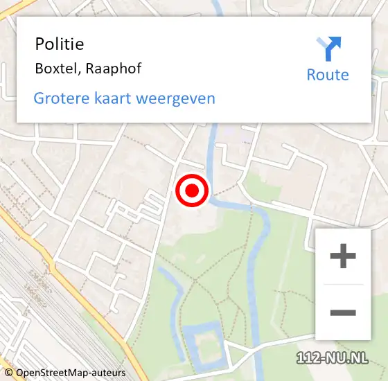 Locatie op kaart van de 112 melding: Politie Boxtel, Raaphof op 26 februari 2022 00:48