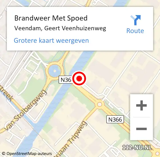 Locatie op kaart van de 112 melding: Brandweer Met Spoed Naar Veendam, Geert Veenhuizenweg op 26 februari 2022 00:58