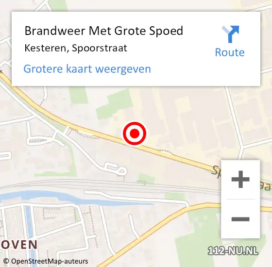 Locatie op kaart van de 112 melding: Brandweer Met Grote Spoed Naar Kesteren, Spoorstraat op 26 februari 2022 01:33