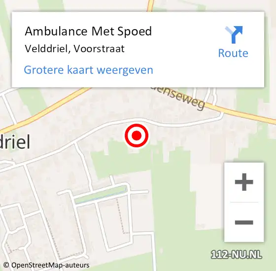 Locatie op kaart van de 112 melding: Ambulance Met Spoed Naar Velddriel, Voorstraat op 26 februari 2022 02:09