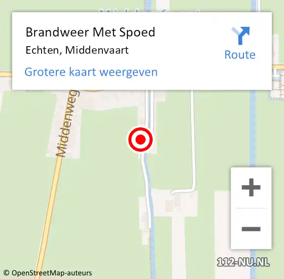 Locatie op kaart van de 112 melding: Brandweer Met Spoed Naar Echten, Middenvaart op 26 februari 2022 03:28