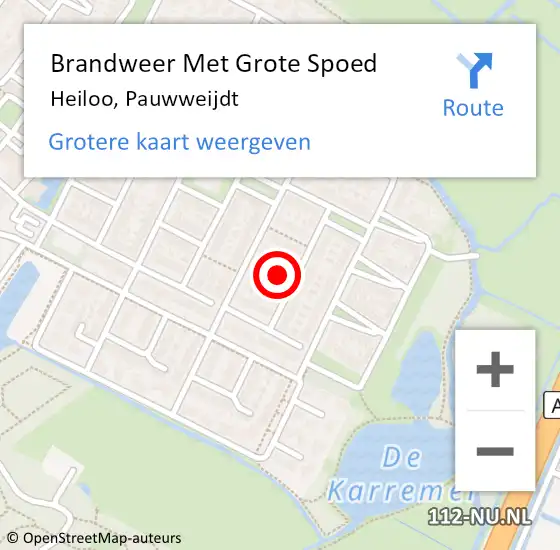 Locatie op kaart van de 112 melding: Brandweer Met Grote Spoed Naar Heiloo, Pauwweijdt op 7 oktober 2013 18:19