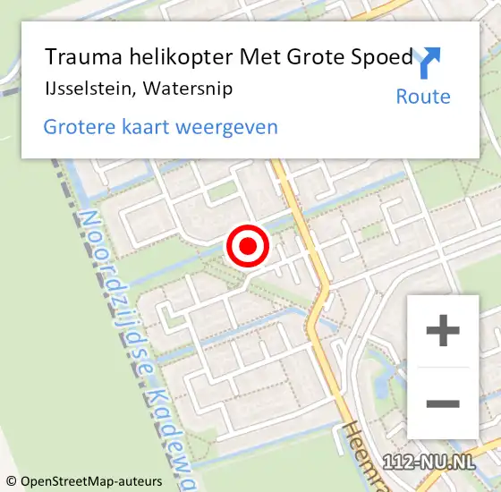 Locatie op kaart van de 112 melding: Trauma helikopter Met Grote Spoed Naar IJsselstein, Watersnip op 26 februari 2022 05:04