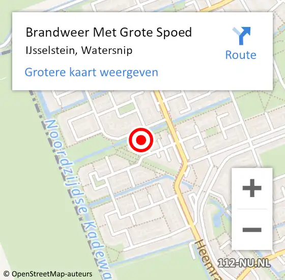 Locatie op kaart van de 112 melding: Brandweer Met Grote Spoed Naar IJsselstein, Watersnip op 26 februari 2022 05:17