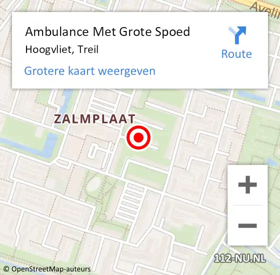 Locatie op kaart van de 112 melding: Ambulance Met Grote Spoed Naar Hoogvliet, Treil op 26 februari 2022 05:34