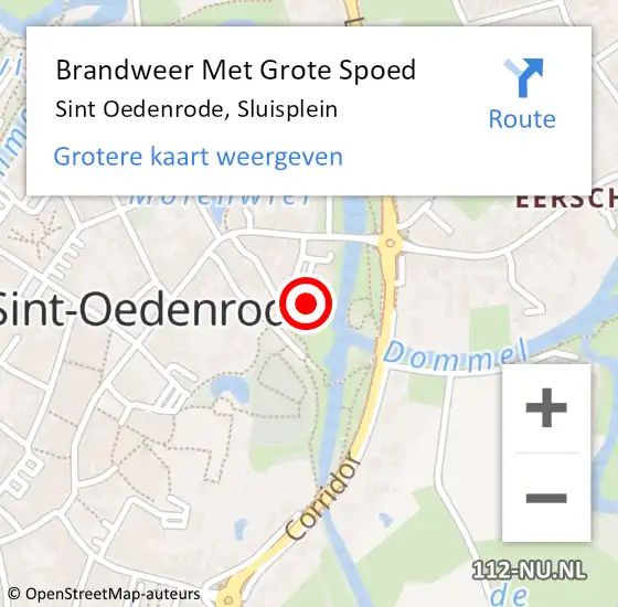 Locatie op kaart van de 112 melding: Brandweer Met Grote Spoed Naar Sint Oedenrode, Sluisplein op 26 februari 2022 06:49