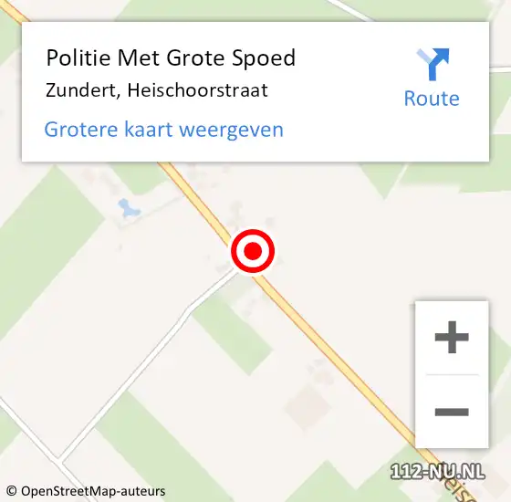 Locatie op kaart van de 112 melding: Politie Met Grote Spoed Naar Zundert, Heischoorstraat op 26 februari 2022 07:33