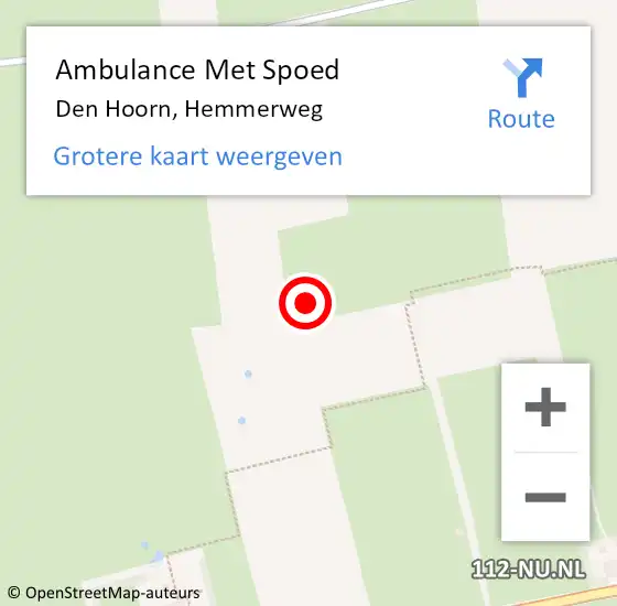 Locatie op kaart van de 112 melding: Ambulance Met Spoed Naar Den Hoorn, Hemmerweg op 26 februari 2022 08:20