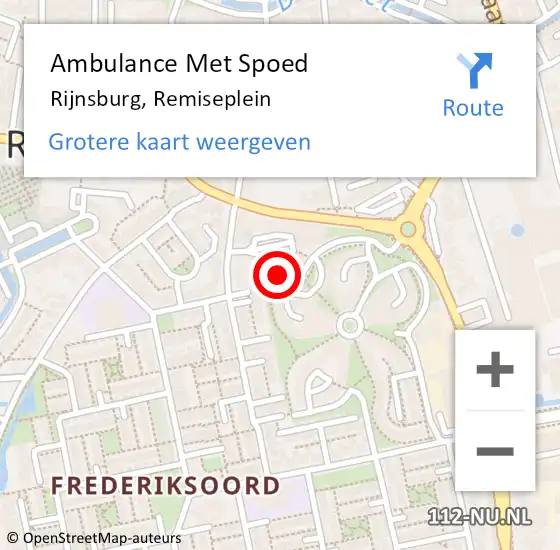 Locatie op kaart van de 112 melding: Ambulance Met Spoed Naar Rijnsburg, Remiseplein op 26 februari 2022 08:38