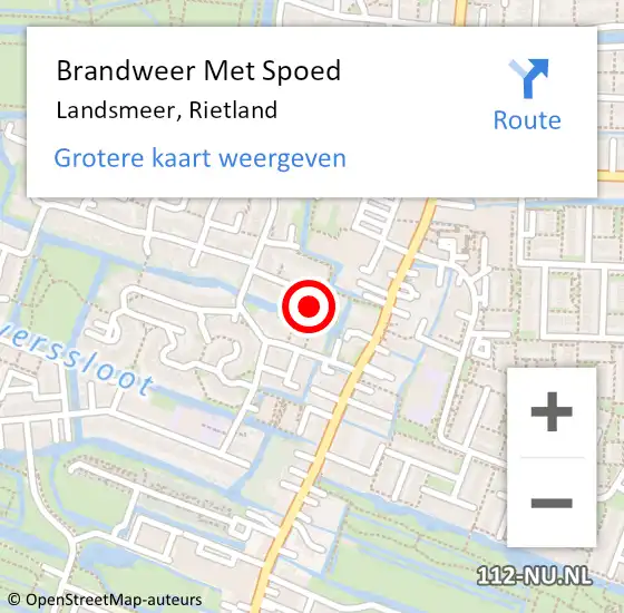 Locatie op kaart van de 112 melding: Brandweer Met Spoed Naar Landsmeer, Rietland op 26 februari 2022 10:10