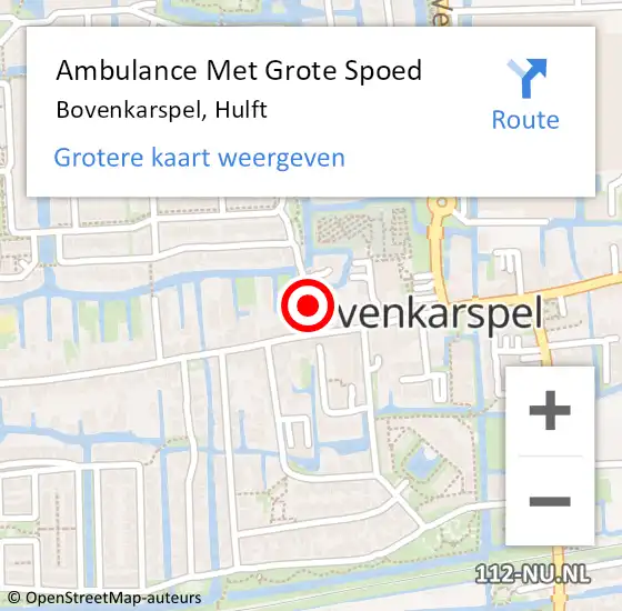 Locatie op kaart van de 112 melding: Ambulance Met Grote Spoed Naar Bovenkarspel, Hulft op 26 februari 2022 10:16