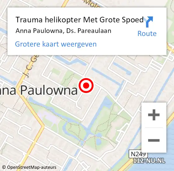 Locatie op kaart van de 112 melding: Trauma helikopter Met Grote Spoed Naar Anna Paulowna, Ds. Pareaulaan op 26 februari 2022 10:18