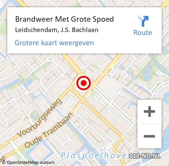 Locatie op kaart van de 112 melding: Brandweer Met Grote Spoed Naar Leidschendam, J.S. Bachlaan op 26 februari 2022 10:27