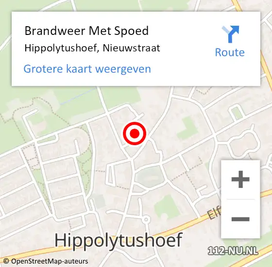 Locatie op kaart van de 112 melding: Brandweer Met Spoed Naar Hippolytushoef, Nieuwstraat op 26 februari 2022 11:01