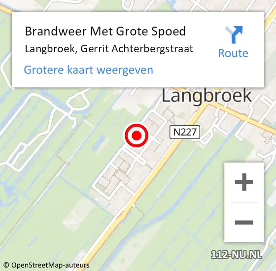 Locatie op kaart van de 112 melding: Brandweer Met Grote Spoed Naar Langbroek, Gerrit Achterbergstraat op 26 februari 2022 11:43