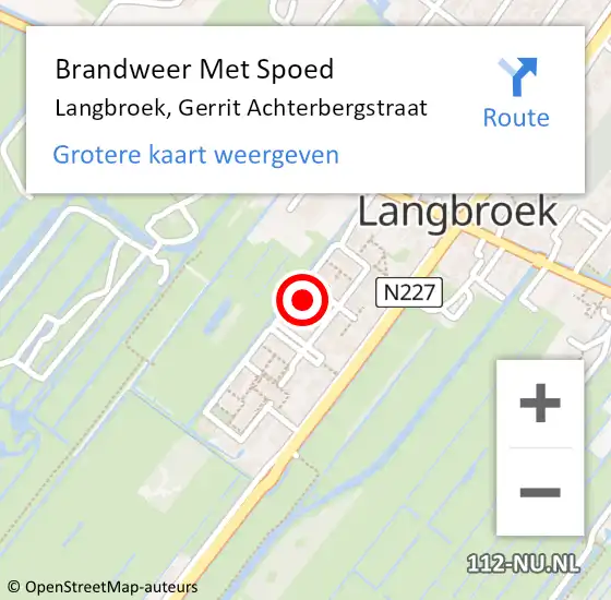 Locatie op kaart van de 112 melding: Brandweer Met Spoed Naar Langbroek, Gerrit Achterbergstraat op 26 februari 2022 11:46