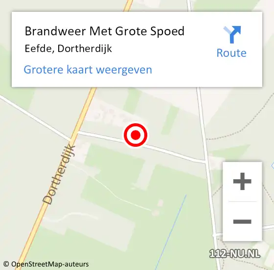 Locatie op kaart van de 112 melding: Brandweer Met Grote Spoed Naar Eefde, Dortherdijk op 26 februari 2022 12:11