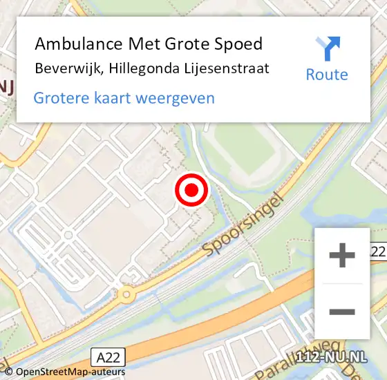 Locatie op kaart van de 112 melding: Ambulance Met Grote Spoed Naar Beverwijk, Hillegonda Lijesenstraat op 26 februari 2022 12:17