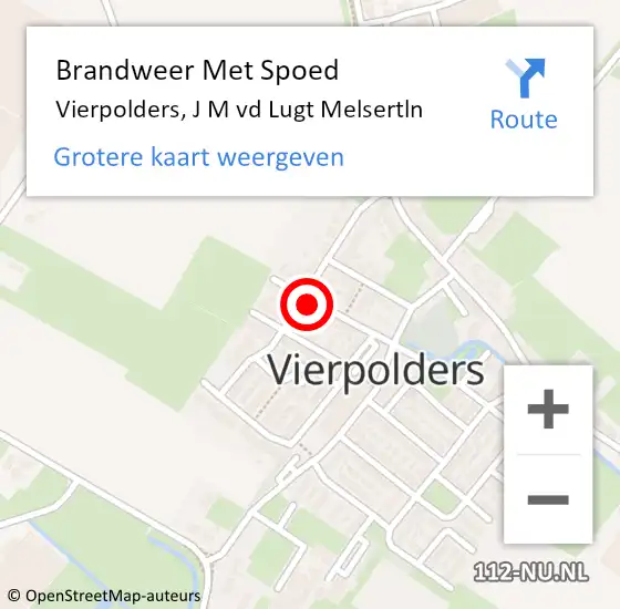 Locatie op kaart van de 112 melding: Brandweer Met Spoed Naar Vierpolders, J M vd Lugt Melsertln op 26 februari 2022 12:27