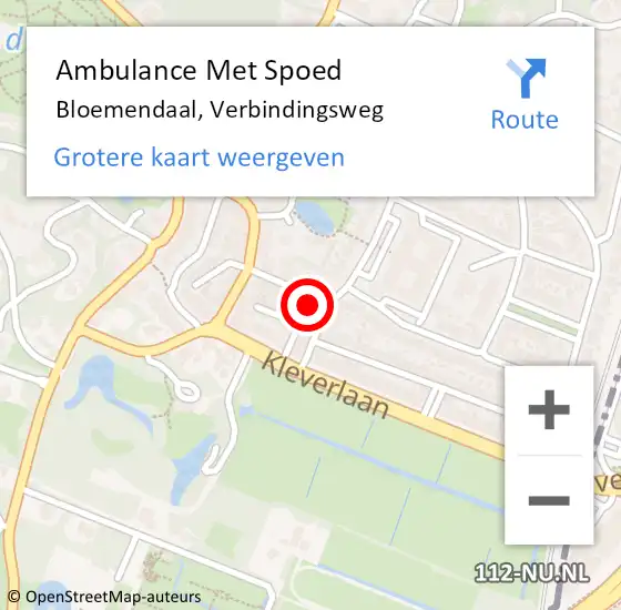 Locatie op kaart van de 112 melding: Ambulance Met Spoed Naar Bloemendaal, Verbindingsweg op 26 februari 2022 13:23