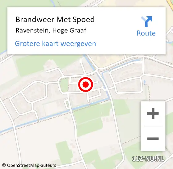 Locatie op kaart van de 112 melding: Brandweer Met Spoed Naar Ravenstein, Hoge Graaf op 26 februari 2022 13:45