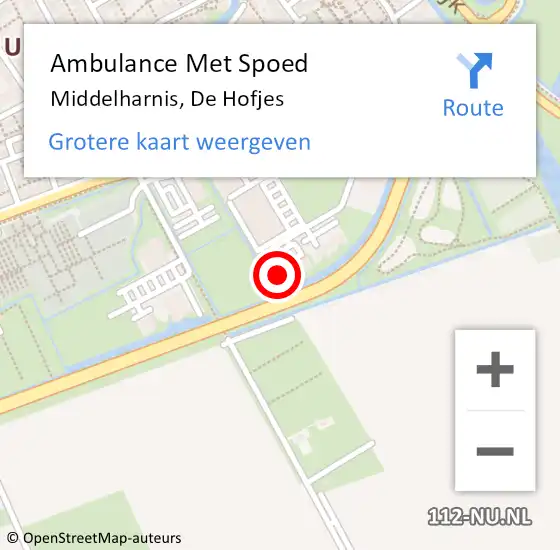 Locatie op kaart van de 112 melding: Ambulance Met Spoed Naar Middelharnis, De Hofjes op 26 februari 2022 13:50