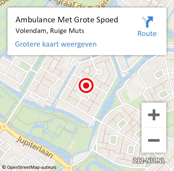 Locatie op kaart van de 112 melding: Ambulance Met Grote Spoed Naar Volendam, Ruige Muts op 26 februari 2022 14:07