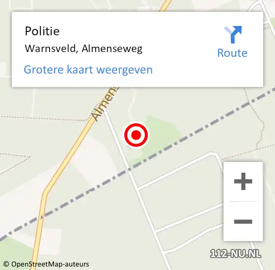Locatie op kaart van de 112 melding: Politie Warnsveld, Almenseweg op 26 februari 2022 14:12