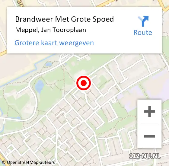 Locatie op kaart van de 112 melding: Brandweer Met Grote Spoed Naar Meppel, Jan Tooroplaan op 26 februari 2022 14:17