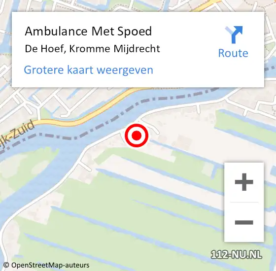 Locatie op kaart van de 112 melding: Ambulance Met Spoed Naar De Hoef, Kromme Mijdrecht op 26 februari 2022 15:07