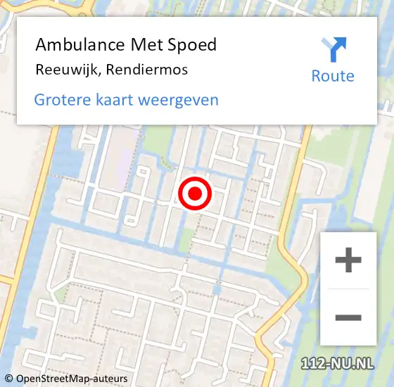 Locatie op kaart van de 112 melding: Ambulance Met Spoed Naar Reeuwijk, Rendiermos op 9 juli 2014 16:30