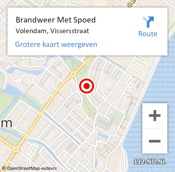 Locatie op kaart van de 112 melding: Brandweer Met Spoed Naar Volendam, Vissersstraat op 26 februari 2022 16:16