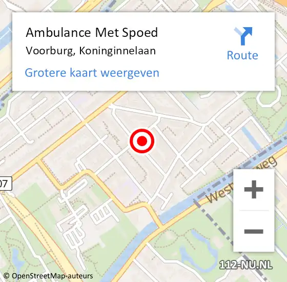 Locatie op kaart van de 112 melding: Ambulance Met Spoed Naar Voorburg, Koninginnelaan op 26 februari 2022 16:28
