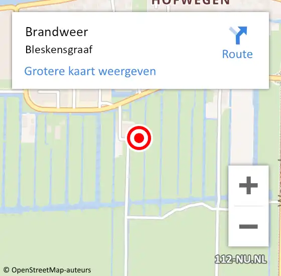 Locatie op kaart van de 112 melding: Brandweer Bleskensgraaf op 26 februari 2022 16:34