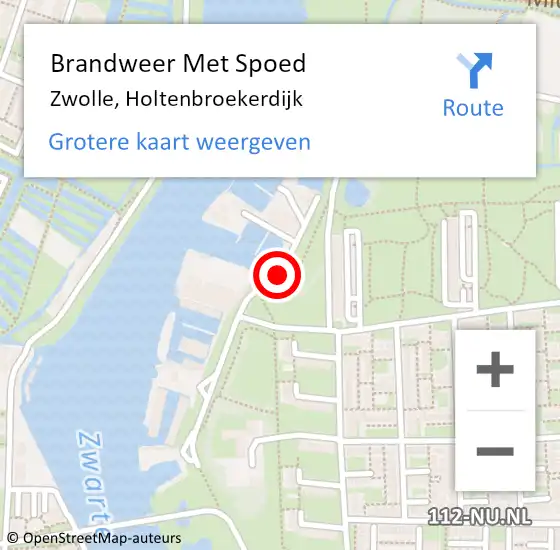 Locatie op kaart van de 112 melding: Brandweer Met Spoed Naar Zwolle, Holtenbroekerdijk op 26 februari 2022 16:51