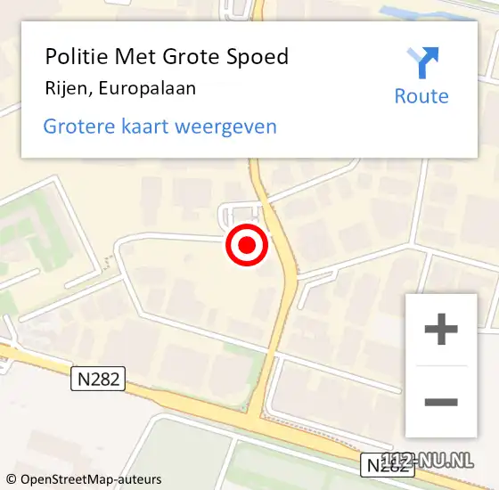 Locatie op kaart van de 112 melding: Politie Met Grote Spoed Naar Rijen, Europalaan op 26 februari 2022 17:07