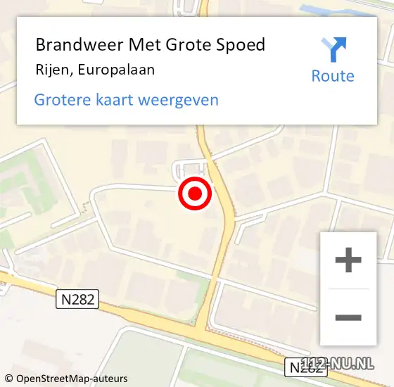 Locatie op kaart van de 112 melding: Brandweer Met Grote Spoed Naar Rijen, Europalaan op 26 februari 2022 17:07