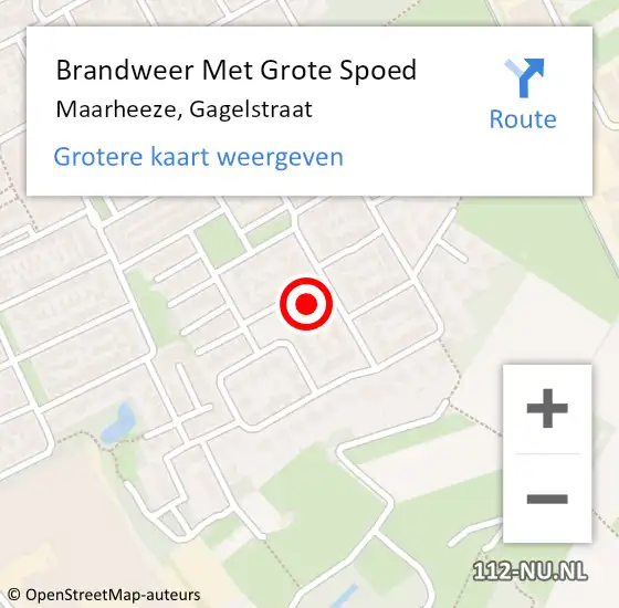 Locatie op kaart van de 112 melding: Brandweer Met Grote Spoed Naar Maarheeze, Gagelstraat op 26 februari 2022 17:59