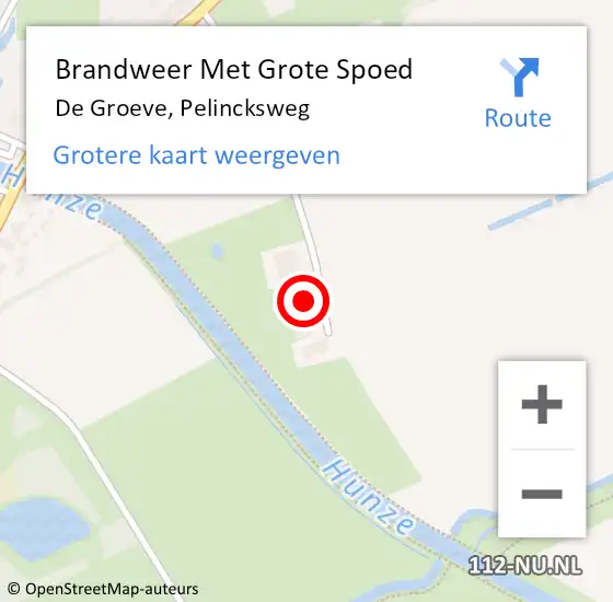 Locatie op kaart van de 112 melding: Brandweer Met Grote Spoed Naar De Groeve, Pelincksweg op 26 februari 2022 18:00