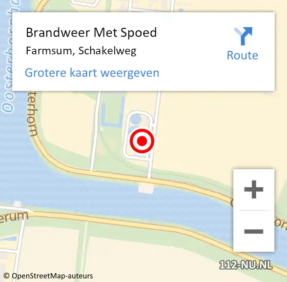 Locatie op kaart van de 112 melding: Brandweer Met Spoed Naar Farmsum, Schakelweg op 26 februari 2022 18:06