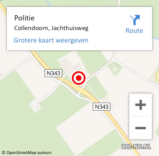 Locatie op kaart van de 112 melding: Politie Collendoorn, Jachthuisweg op 26 februari 2022 18:19