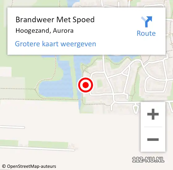 Locatie op kaart van de 112 melding: Brandweer Met Spoed Naar Hoogezand, Aurora op 26 februari 2022 18:24