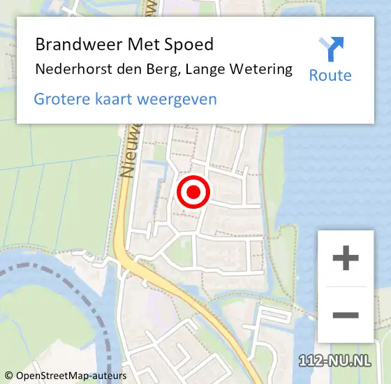 Locatie op kaart van de 112 melding: Brandweer Met Spoed Naar Nederhorst den Berg, Lange Wetering op 26 februari 2022 19:36