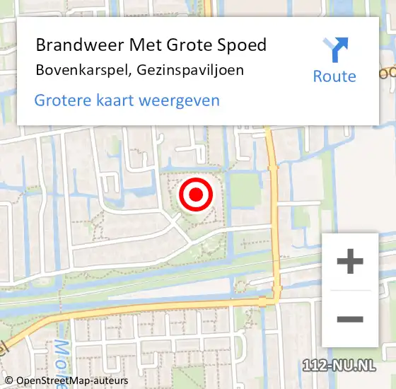 Locatie op kaart van de 112 melding: Brandweer Met Grote Spoed Naar Bovenkarspel, Gezinspaviljoen op 9 juli 2014 17:01