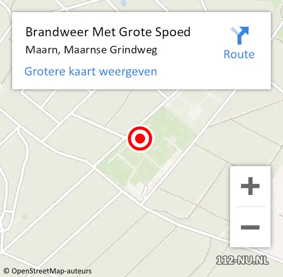 Locatie op kaart van de 112 melding: Brandweer Met Grote Spoed Naar Maarn, Maarnse Grindweg op 26 februari 2022 20:47